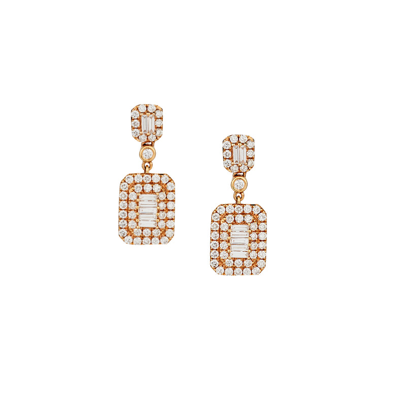 baguette diamond drop earrings