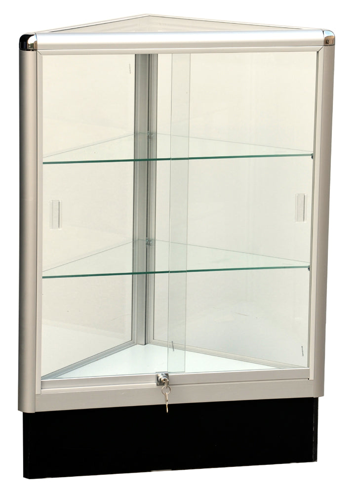 Corner Glass Display Case Triangle With Aluminum Frame Ablelin