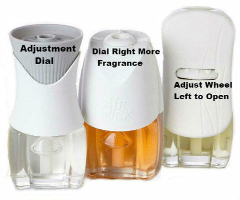 Plugin Air Freshener Fragrance Adjustment Dial Locations