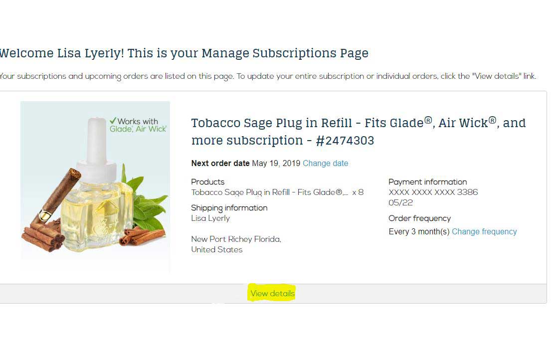 view plugin refill subscription order
