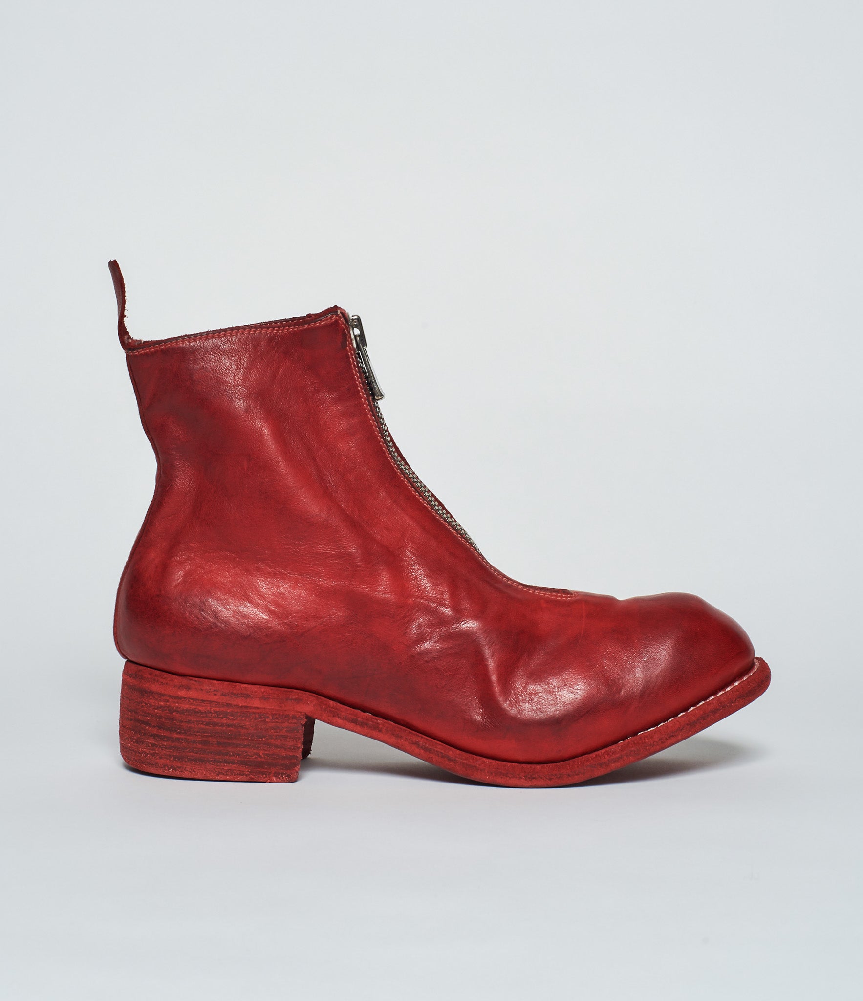 ankle boots red leather
