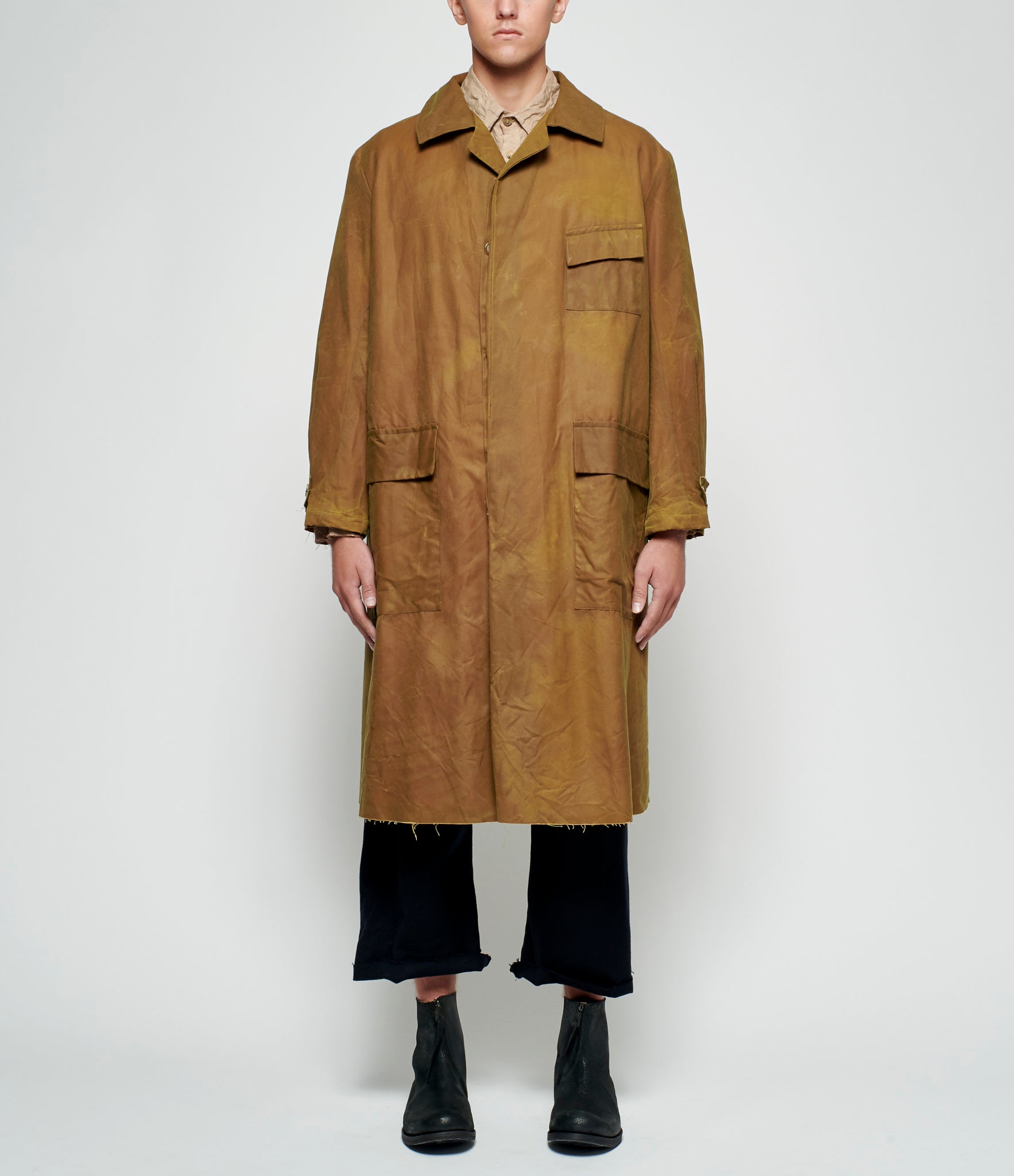 waxed duster coat