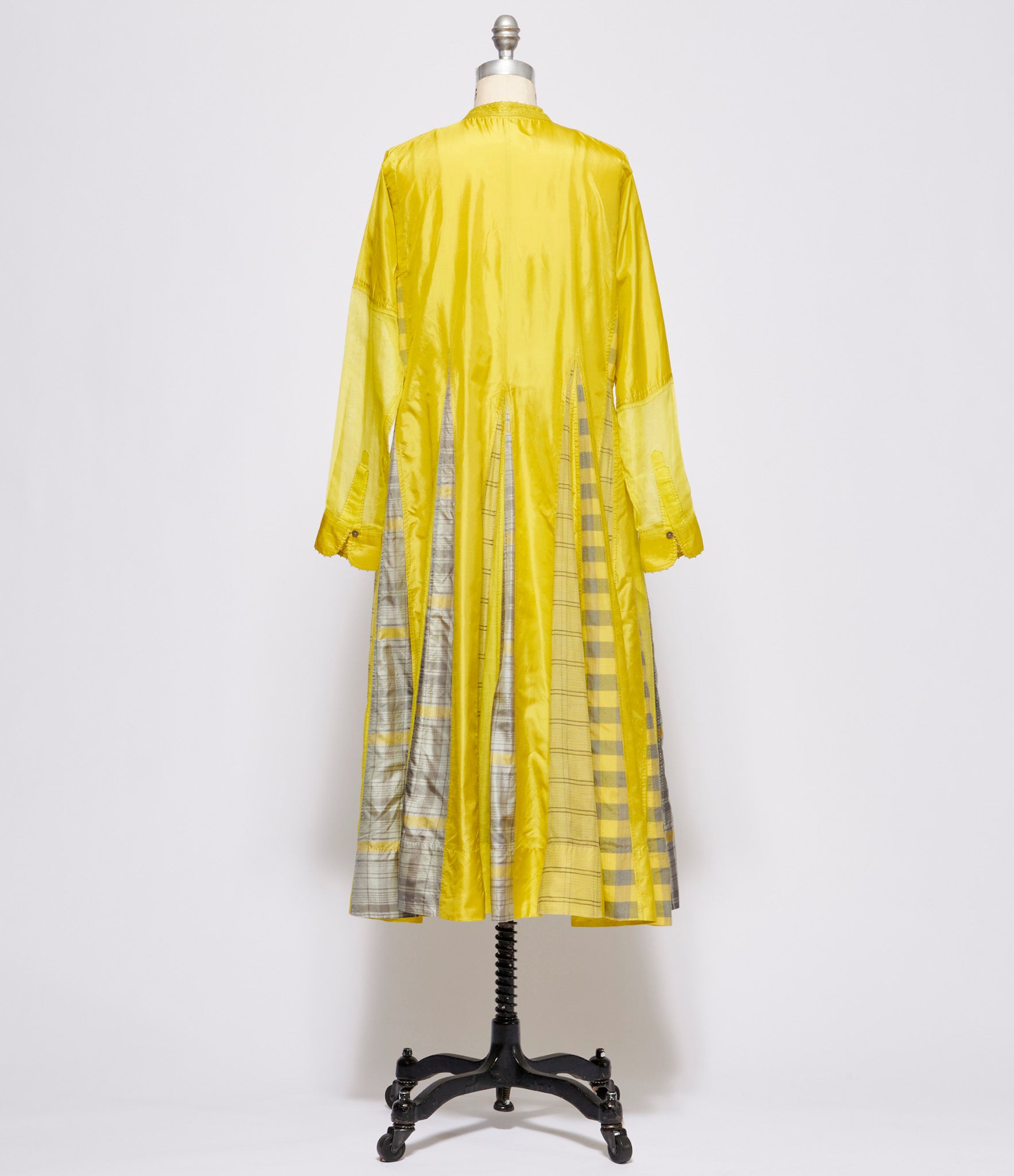 Pero Yellow Cotton Silk Shirt Dress