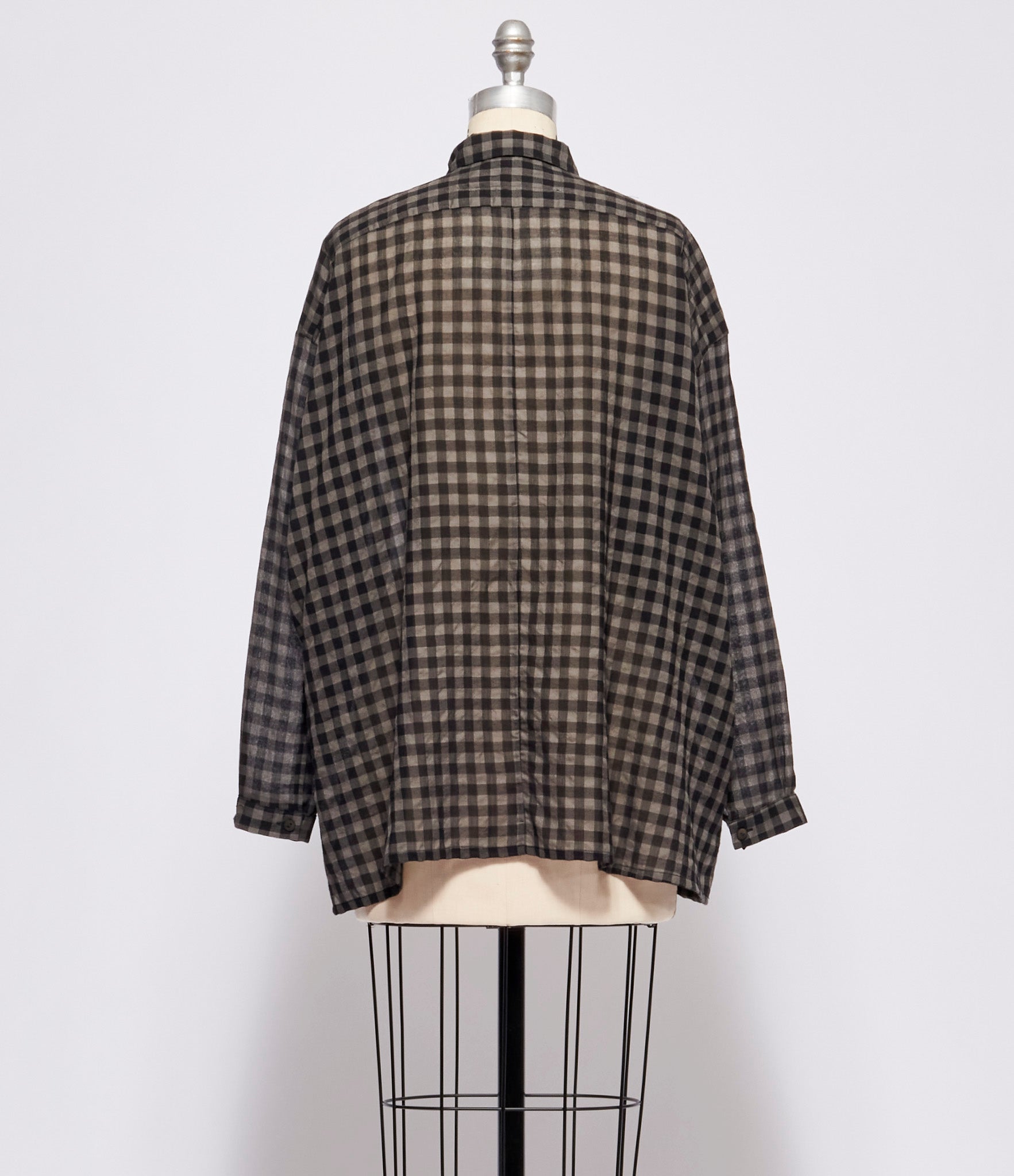 toogood Smoke Wool Cotton Check Draughtsman Shirt