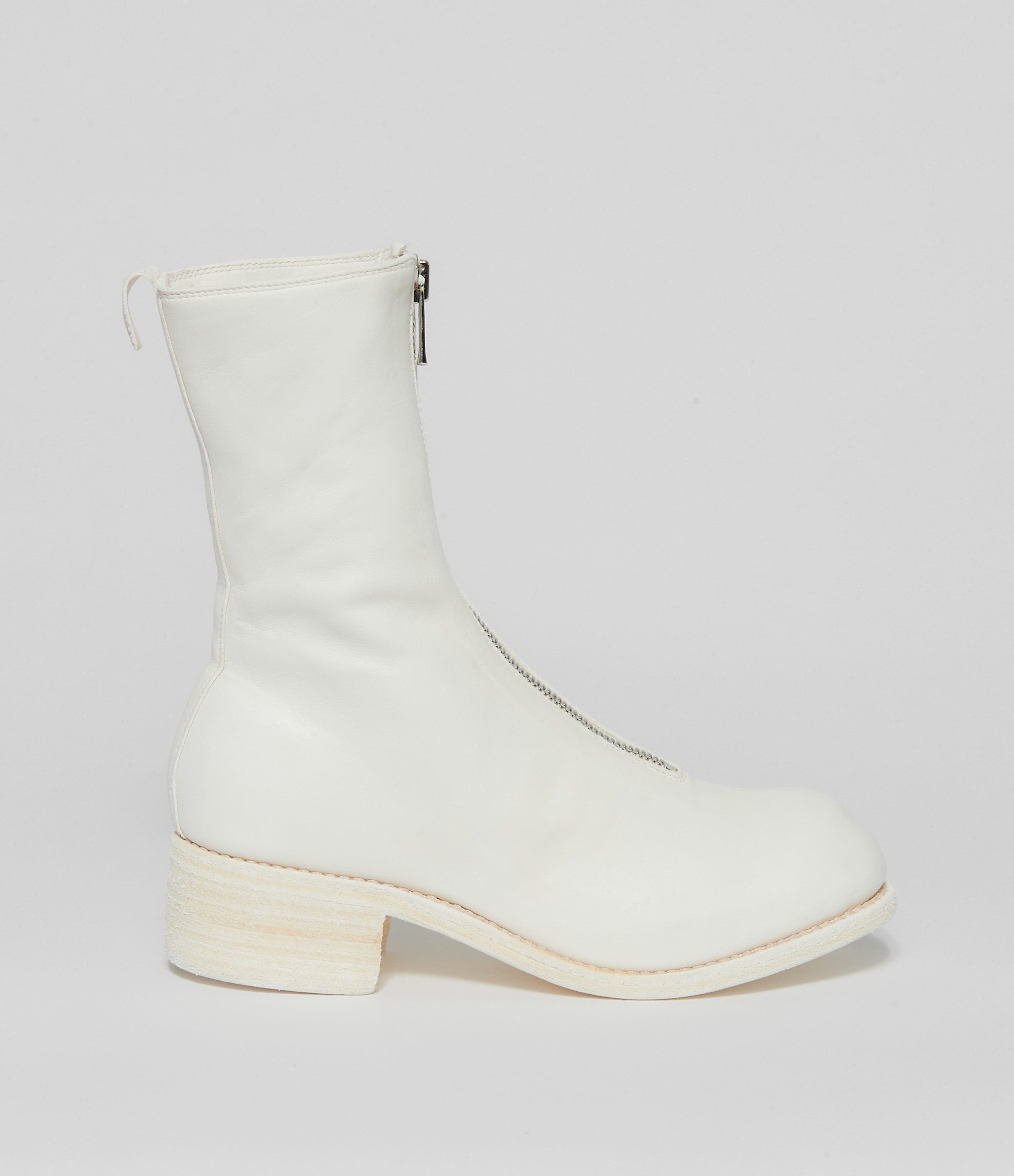 white construction boots