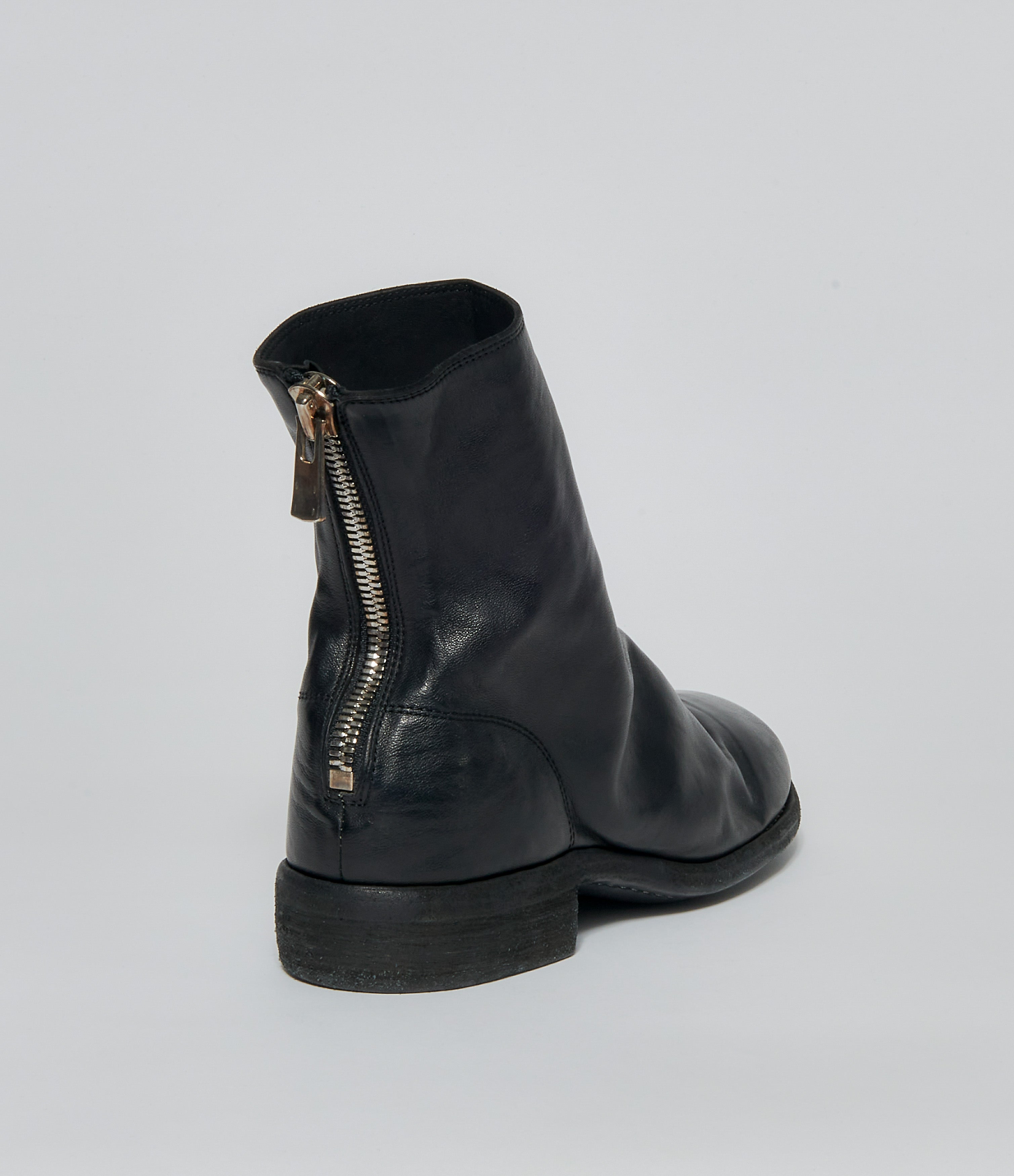 black ankle boots with zip