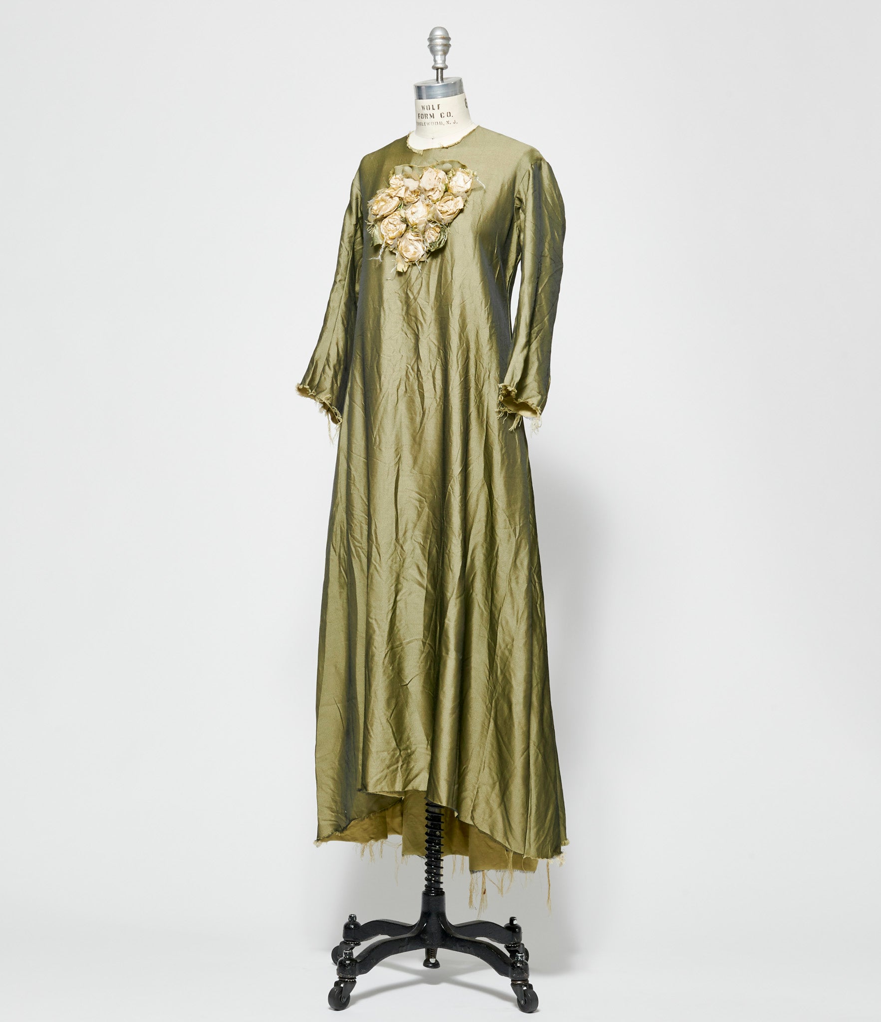 olive silk dress