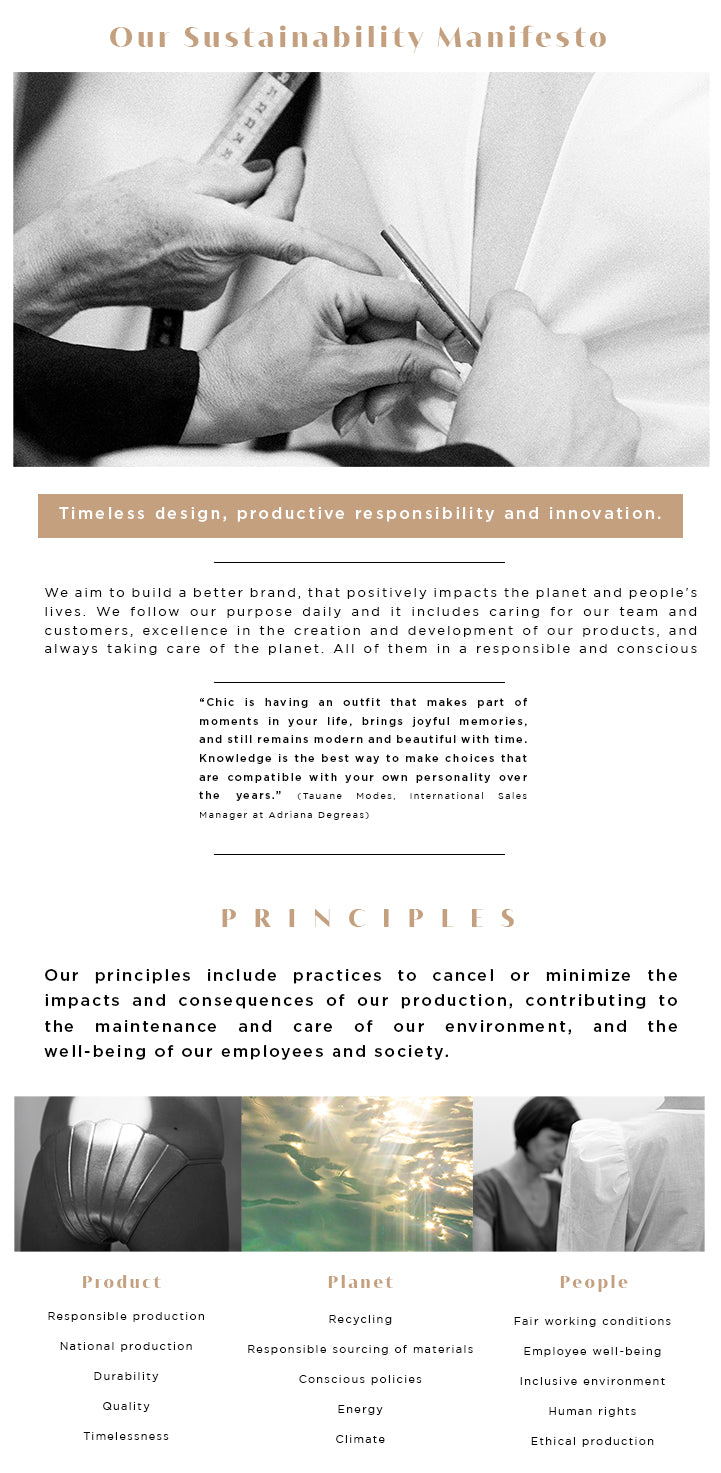 our sustainable manifesto timeless design, productive responsibility and innovation