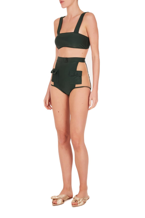 Solid Hot Pants Bikini With Buckle Detail – Adriana Degreas
