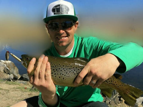 Brown trout caught on bullet lure by fishing armory