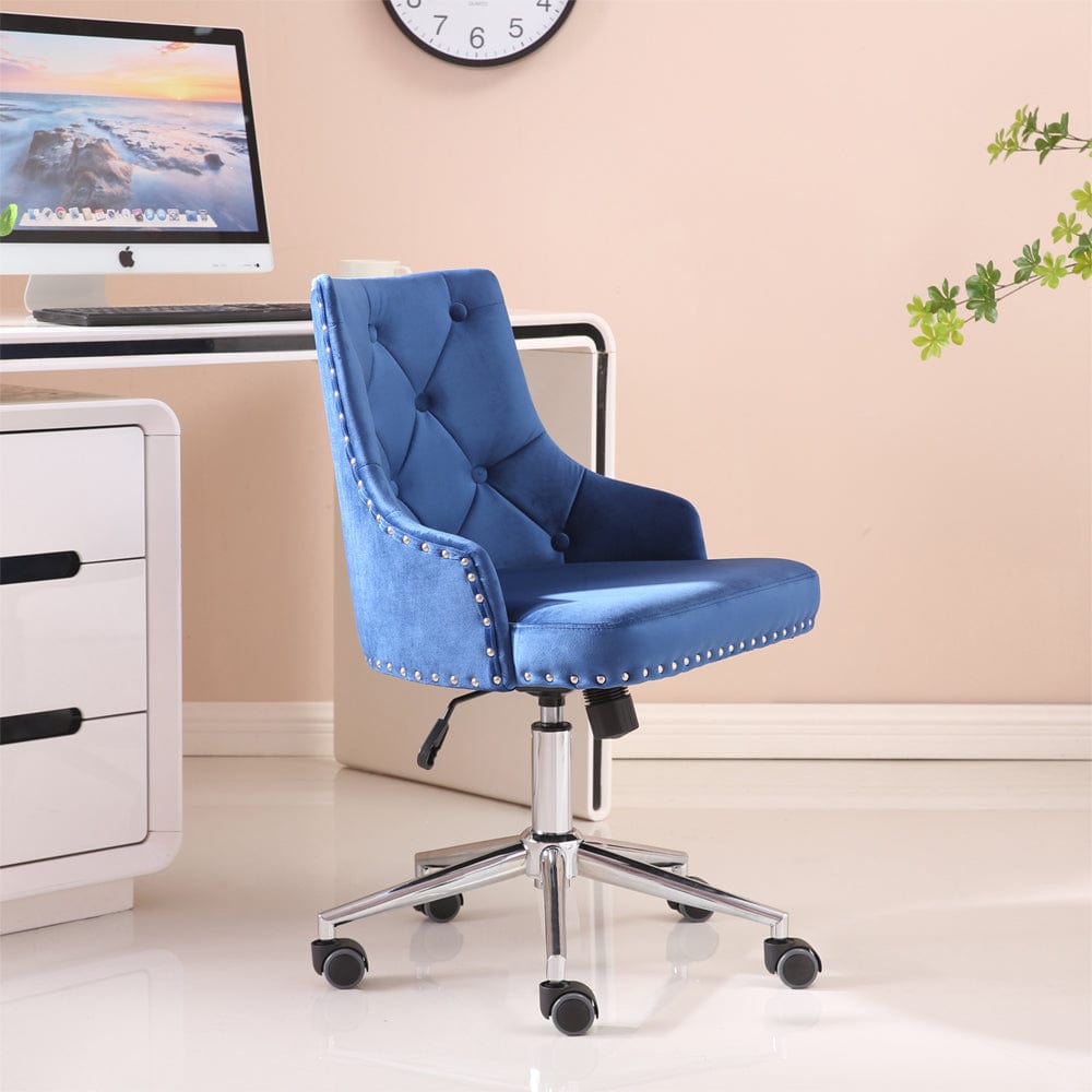 velvet upholstered office chair