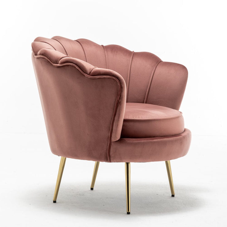 Mollis Plush Velvet Shell Chair In Pink