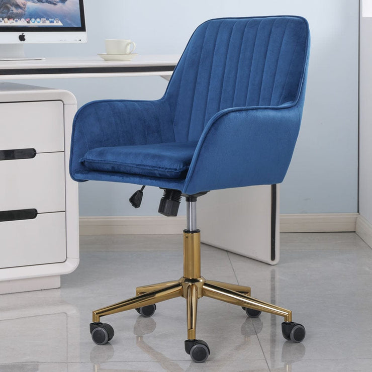 blue and gold office chair