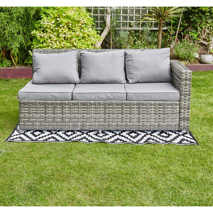 Barcelona 9 Seater Rattan Garden Dining Set with Rising Table In Grey