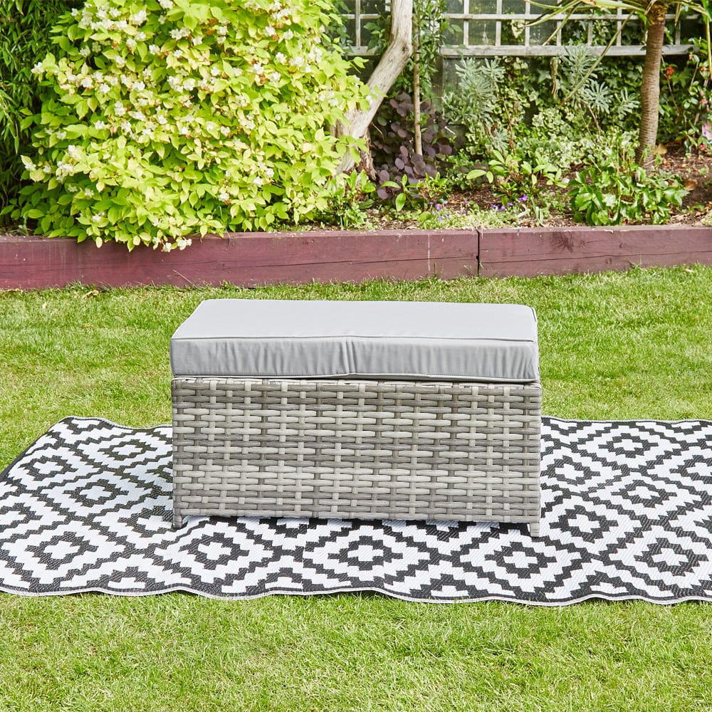 Barcelona 9 Seater Rattan Garden Dining Set with Rising Table In Grey