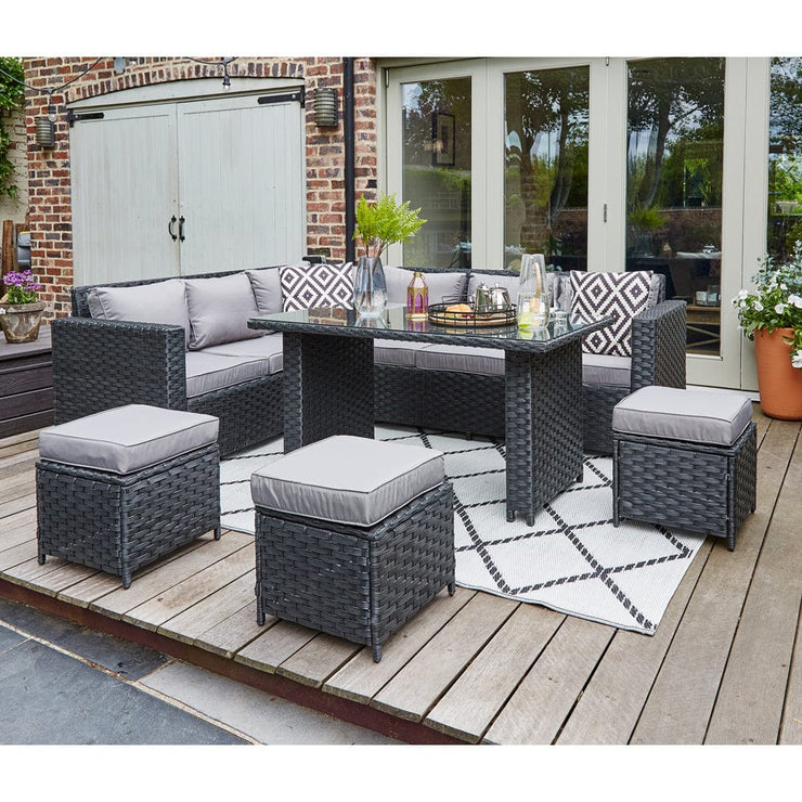 barcelona 9 piece rattan cube set