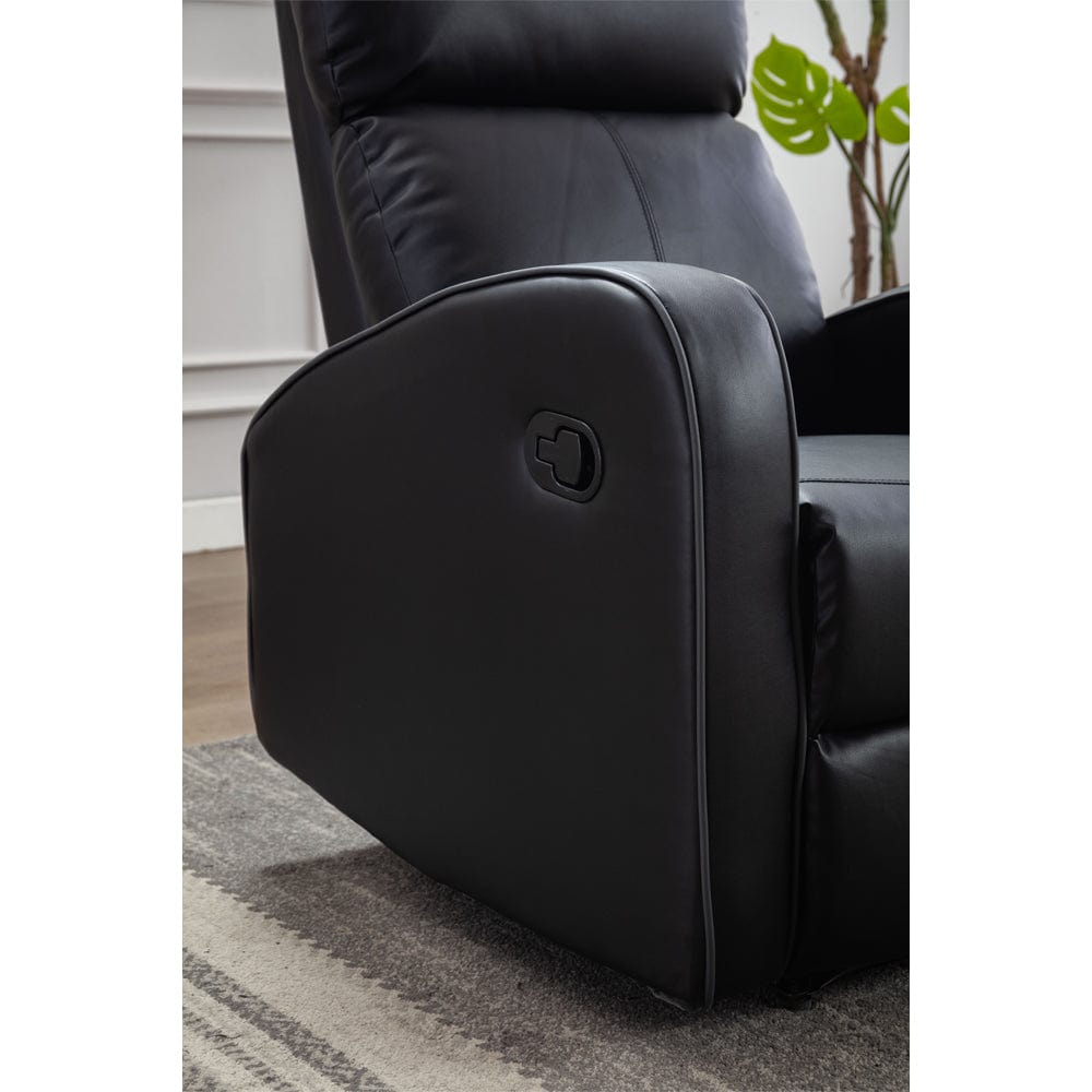 Boston Black Leather Recliner Armchair | Furniture Maxi