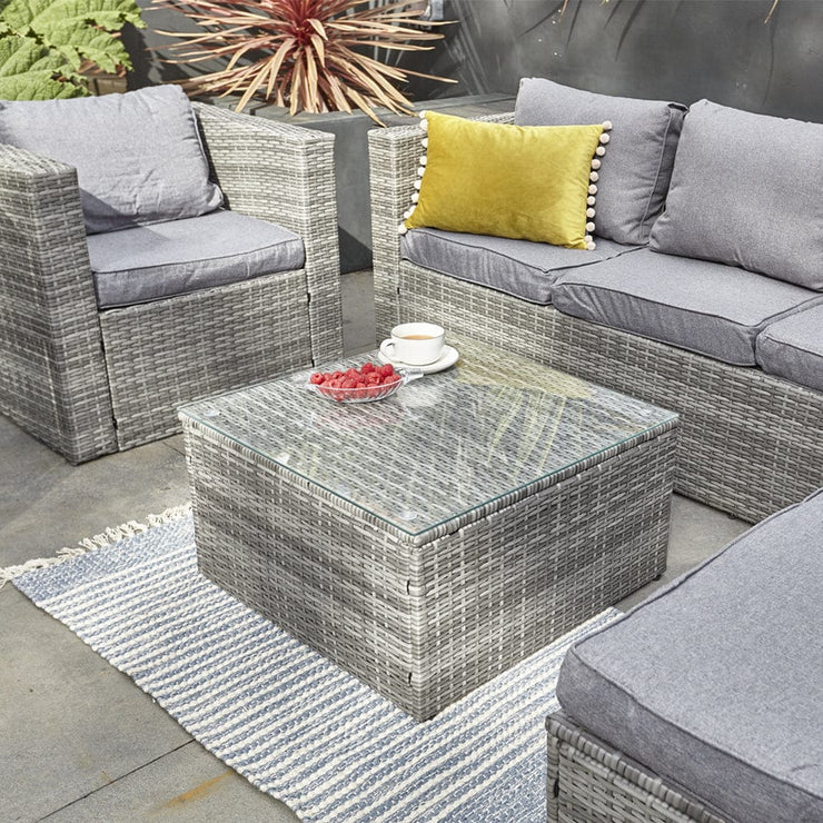 Vancouver 5 Seater Rattan Garden Furniture Set In Grey | Furniture Maxi