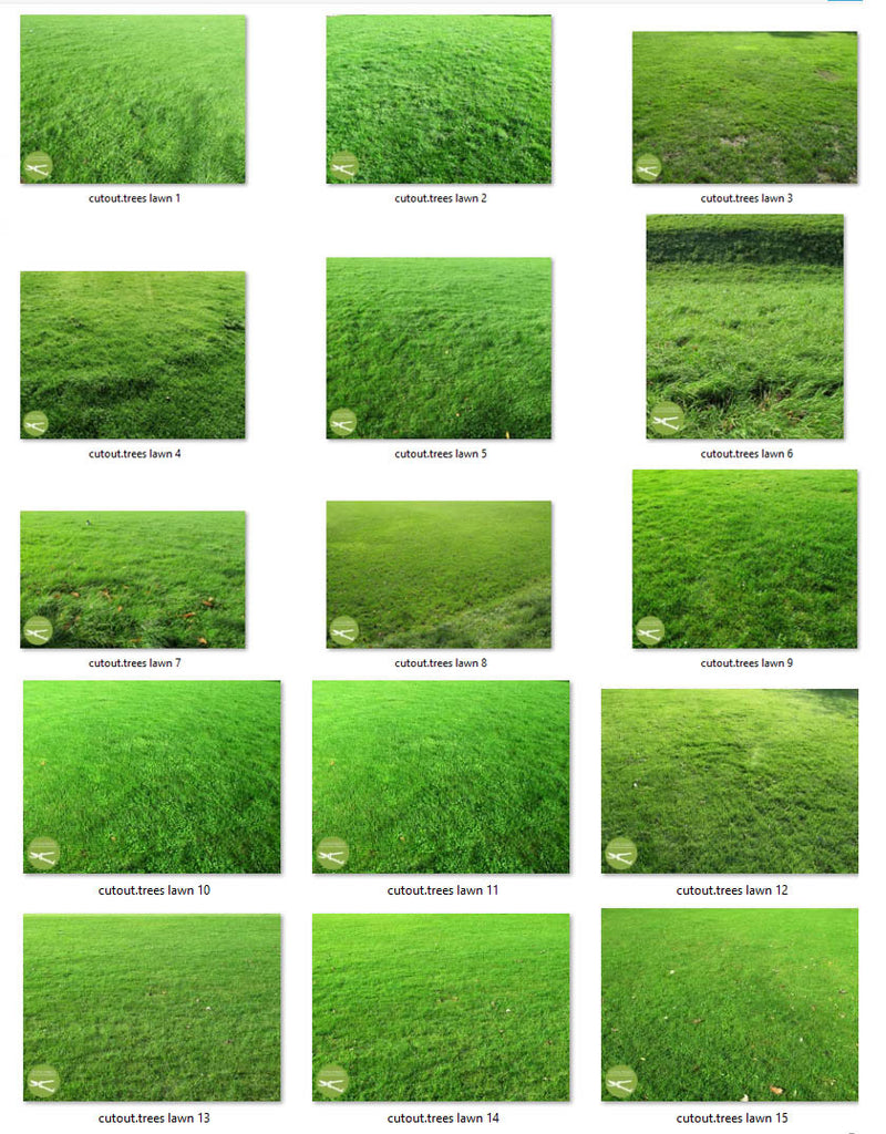 Green lawns - 15 photos pack – Cutout|trees