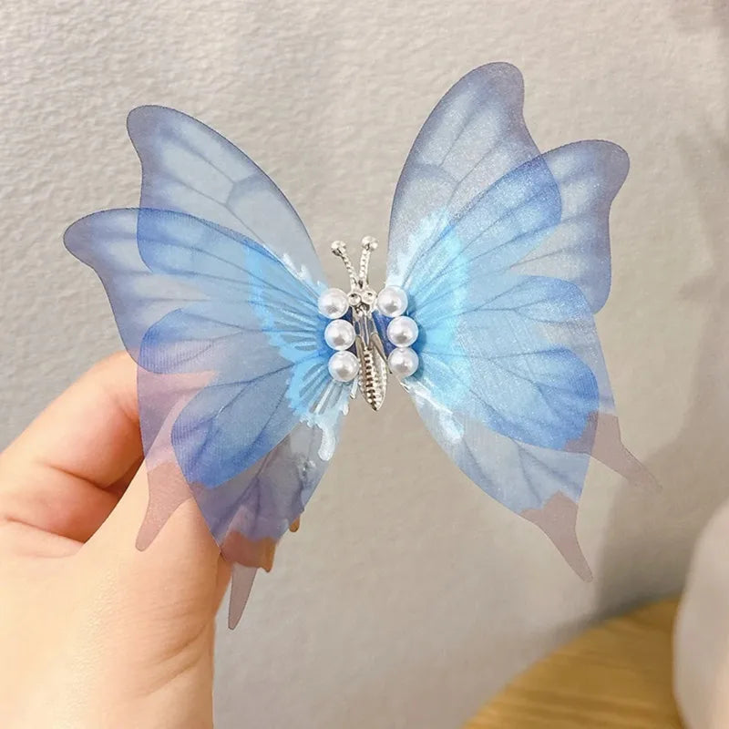Blue Flutter Butterfly Hairclip
