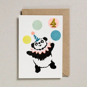 Panda Age 4 Birthday Card - Cub Shrub