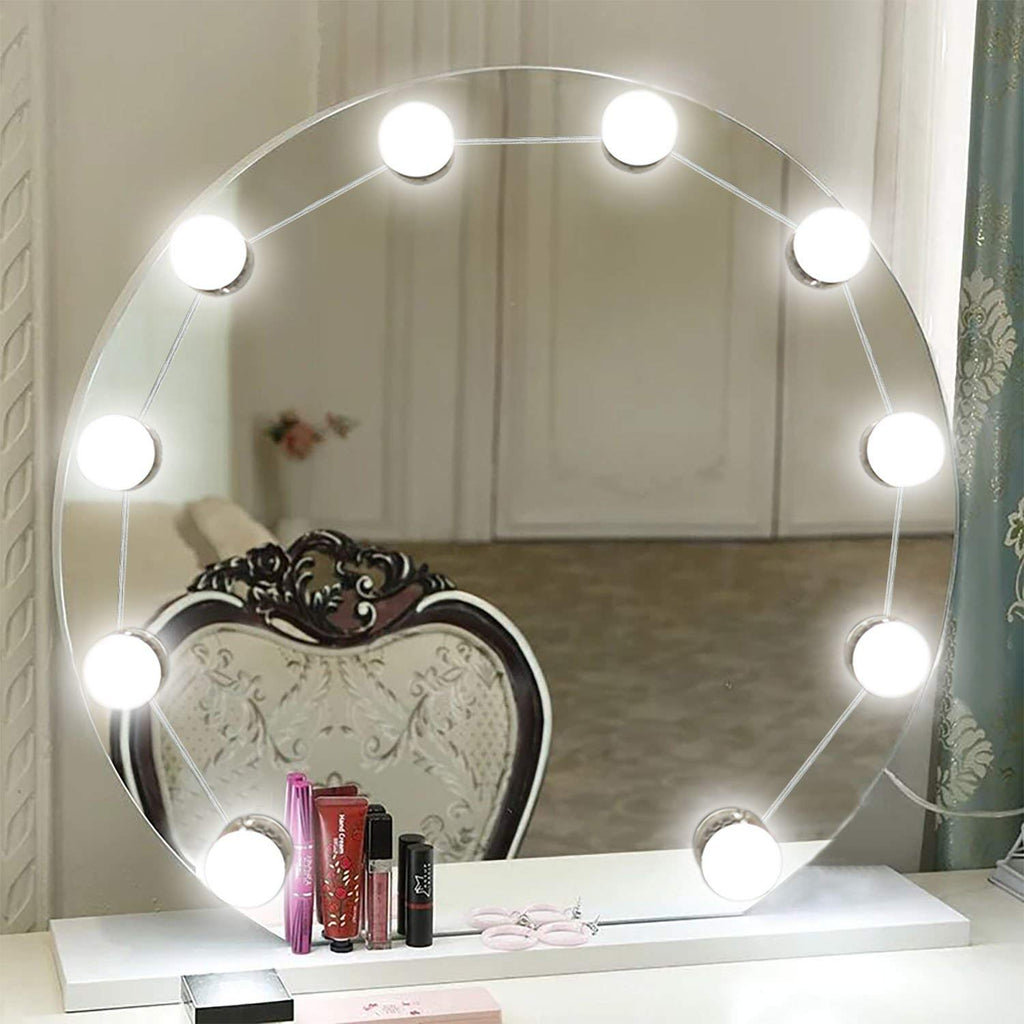 Kmashi Vanity Mirror Lights Led Makeup Vanity Light Kit With 10 Cosmetic Dressing Bulb Hollywood Style Usb Power Supply 7000k Dimmable Lighting