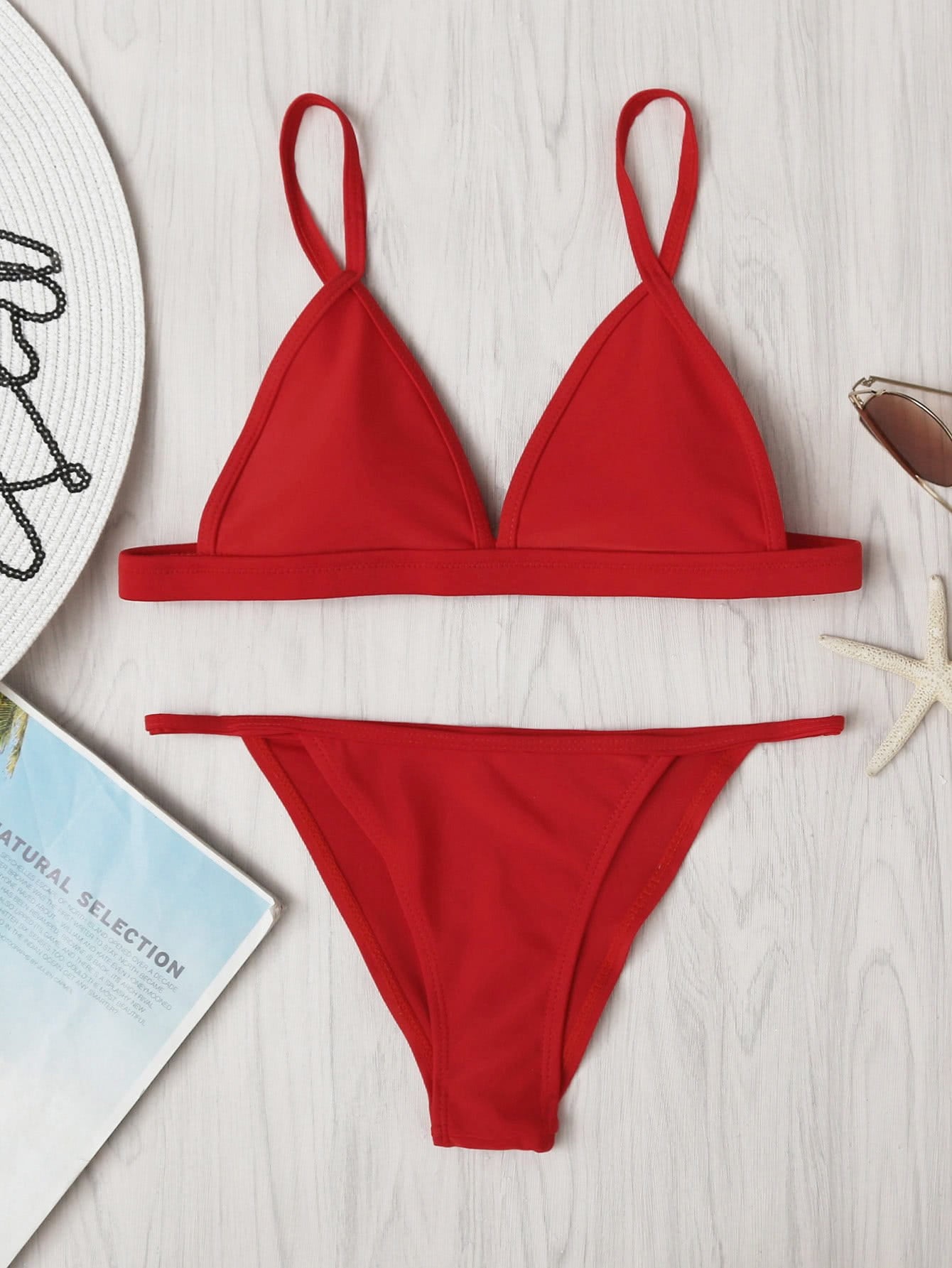 Red 2 piece triangle design bikini swimsuit – Iconic Trendz Boutique