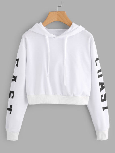 East Coast Text crop hoodie sweater – Iconic Trendz Boutique