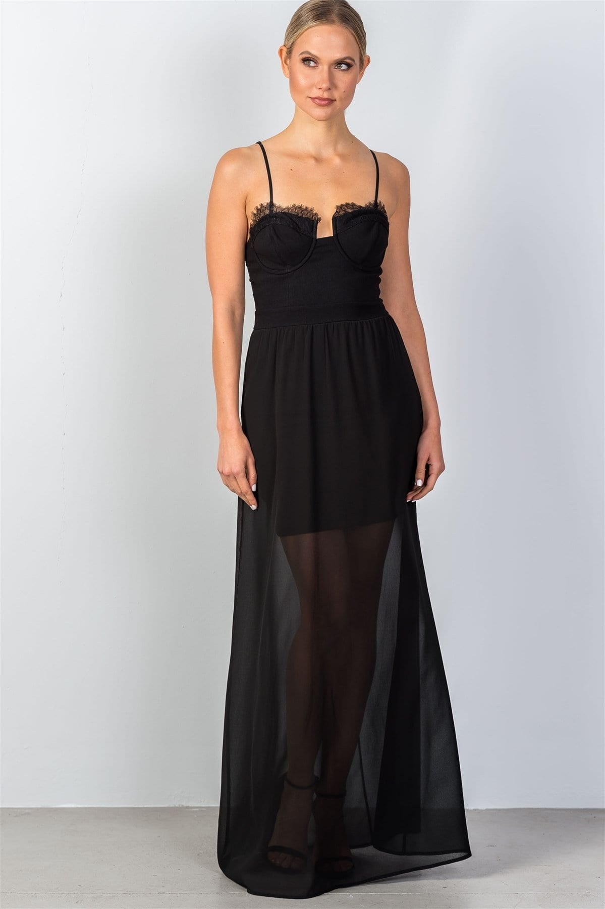 semi sheer maxi dress