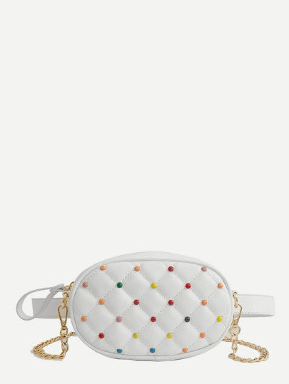 white designer fanny pack