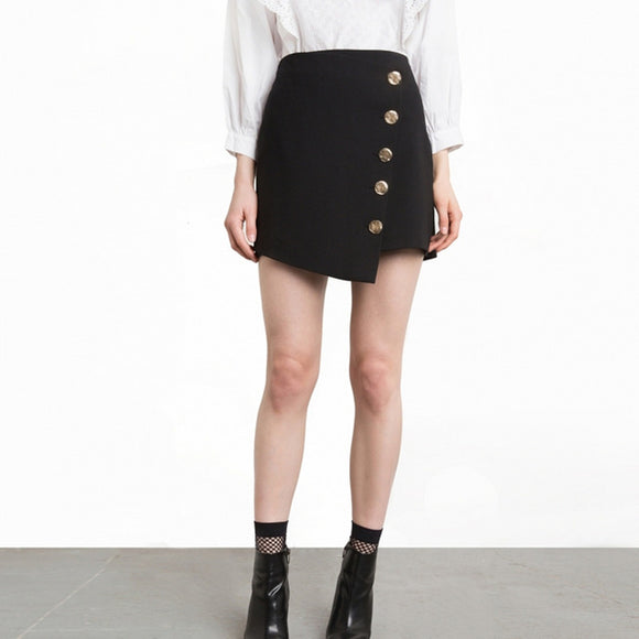 Asymmetric button style mini skirt – Iconic Trendz Boutique