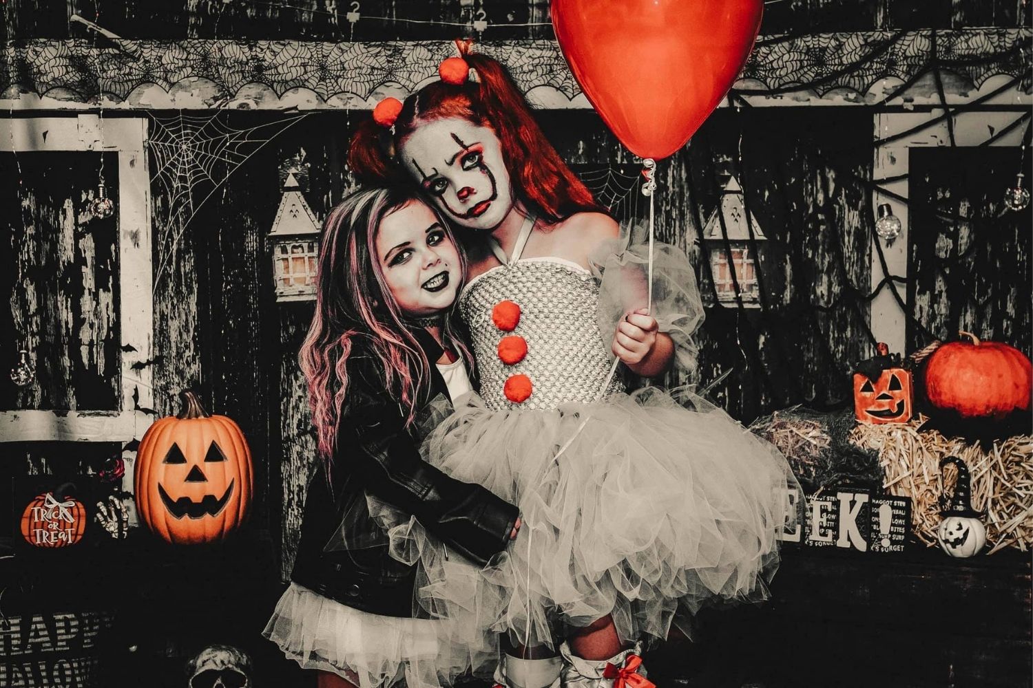 Halloween doll photo with Kate Spooky Halloween Barn Backdrop Designed by Mandy Ringe Photography