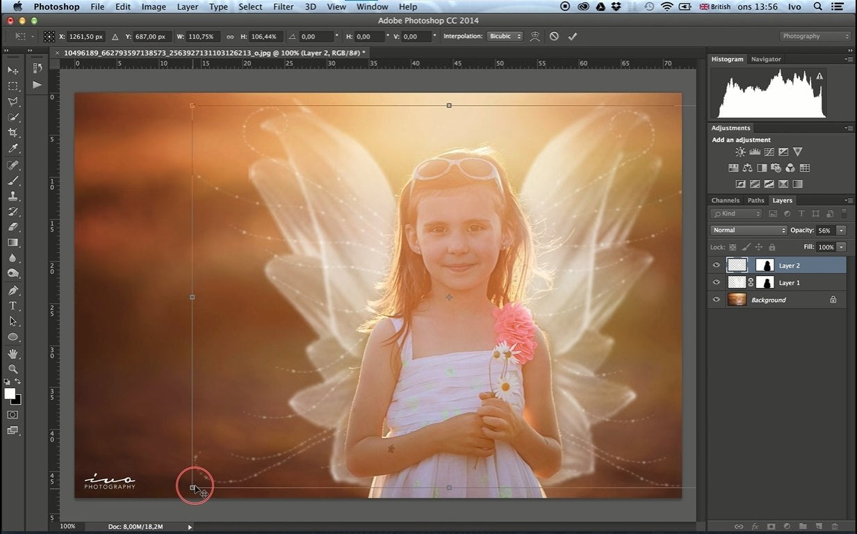 photoshop tutorial for adding fantasy wing effect