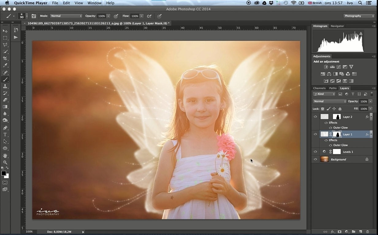 photoshop tutorial for adding fantasy wing effect