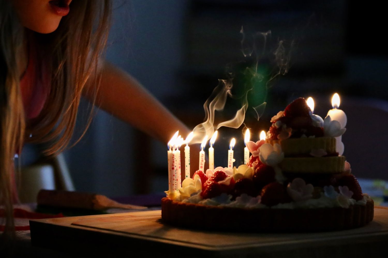 birthday photo of cake and girl