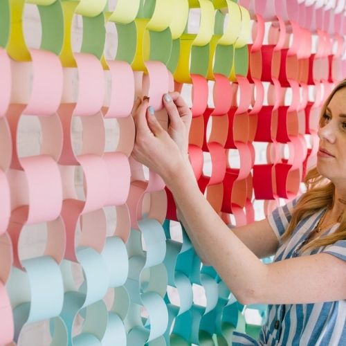 DIY Paper Fan Photo Booth Backdrop