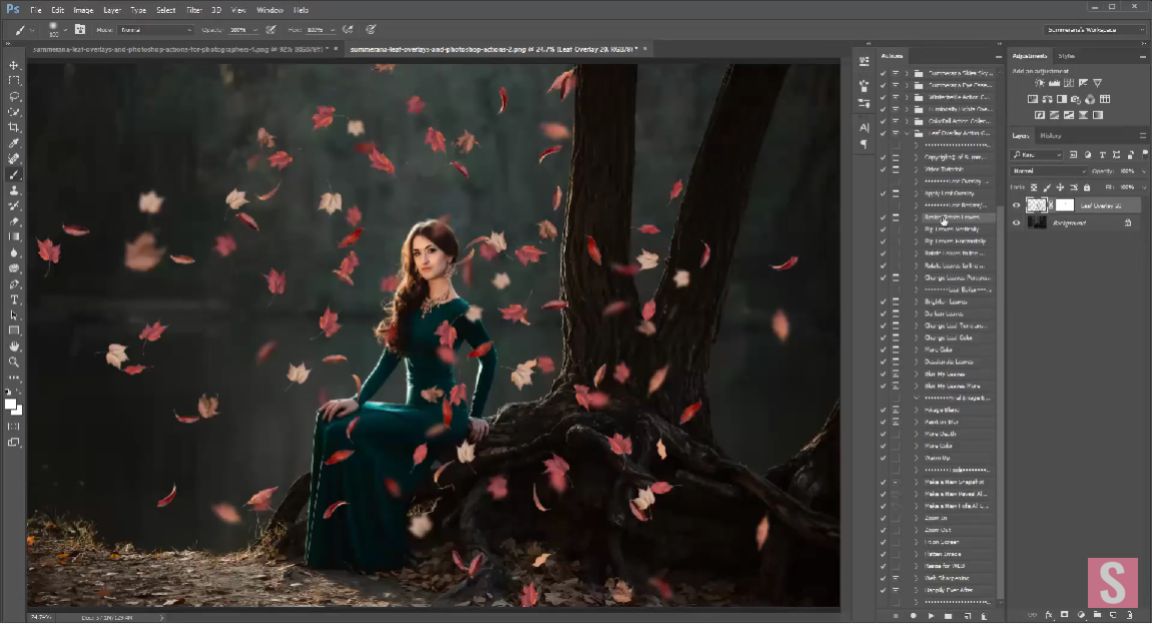 Tutorial of Leaves Photoshop Overlay