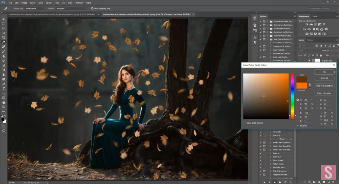 Tutorial of Leaves Photoshop Overlay