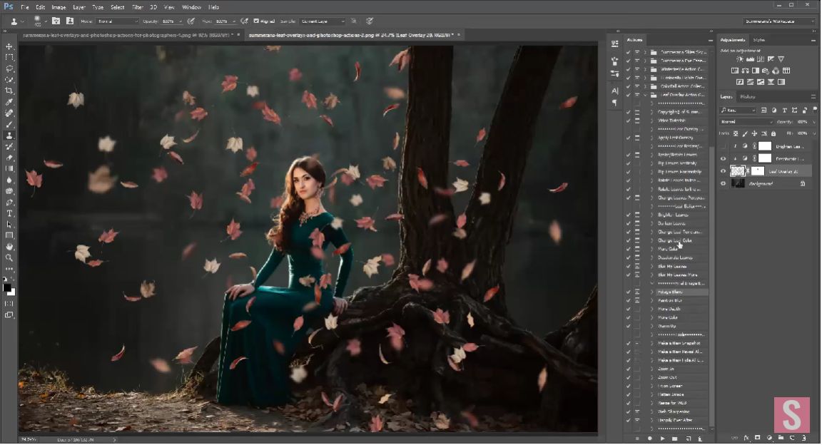 Tutorial of Leaves Photoshop Overlay