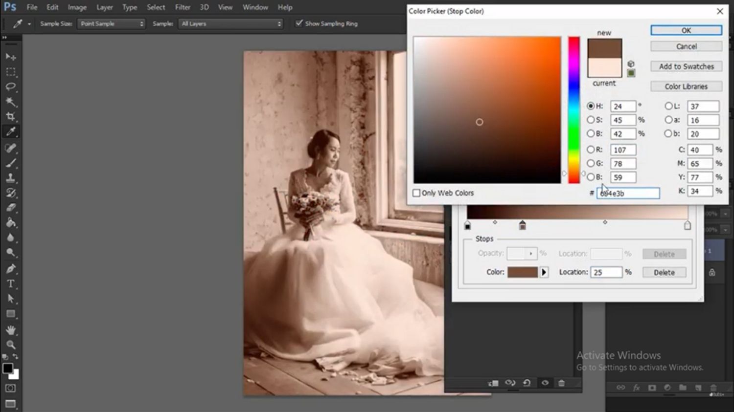 sepia-toned photo-processing tutorial in Photoshop