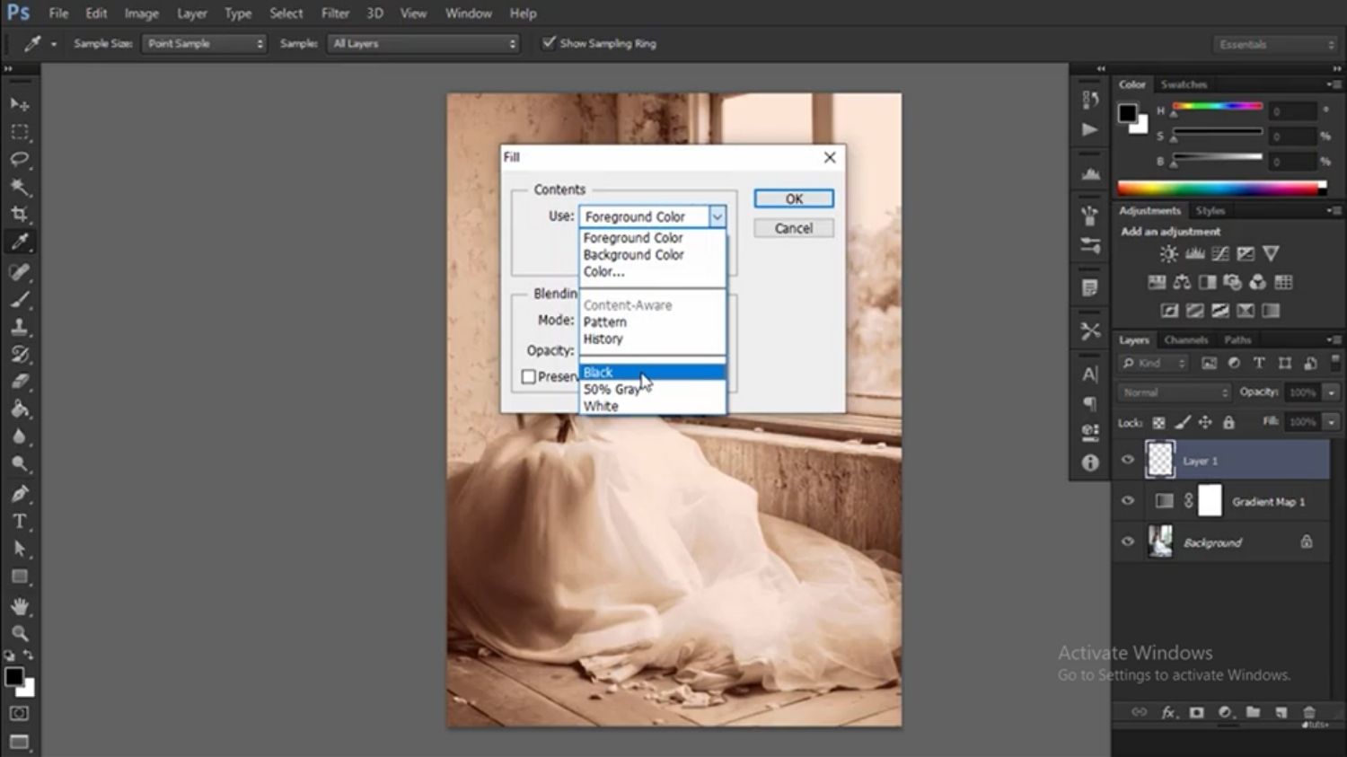 sepia-toned portrait photo-processing tutorial in Photoshop