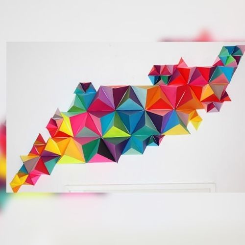 a photo of 3D Triangles DIY Photo Backdrop