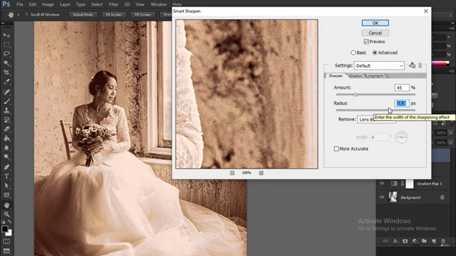 sepia-toned portrait photo-processing tutorial in Photoshop