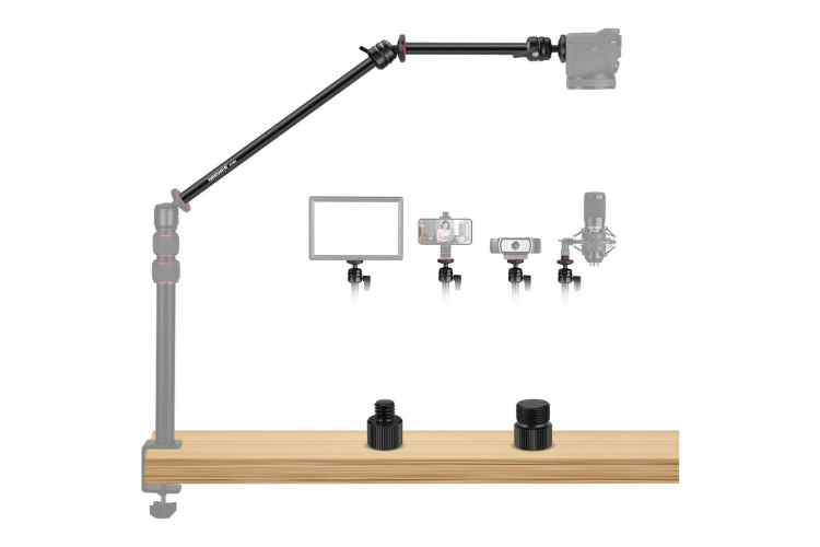 NEEWER Tabletop Camera Mount Stand with Flexible Arm, Overhead Height  Adjustable Light Stand Mount with Table Mounting Clamp, Swiveling Ball Head  for DSLR Camera, Phone, LED Light, Webcam and More : 