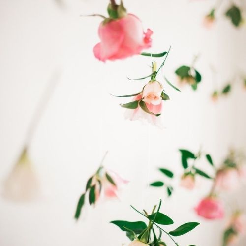 Delicate Taped Flowers backdrop