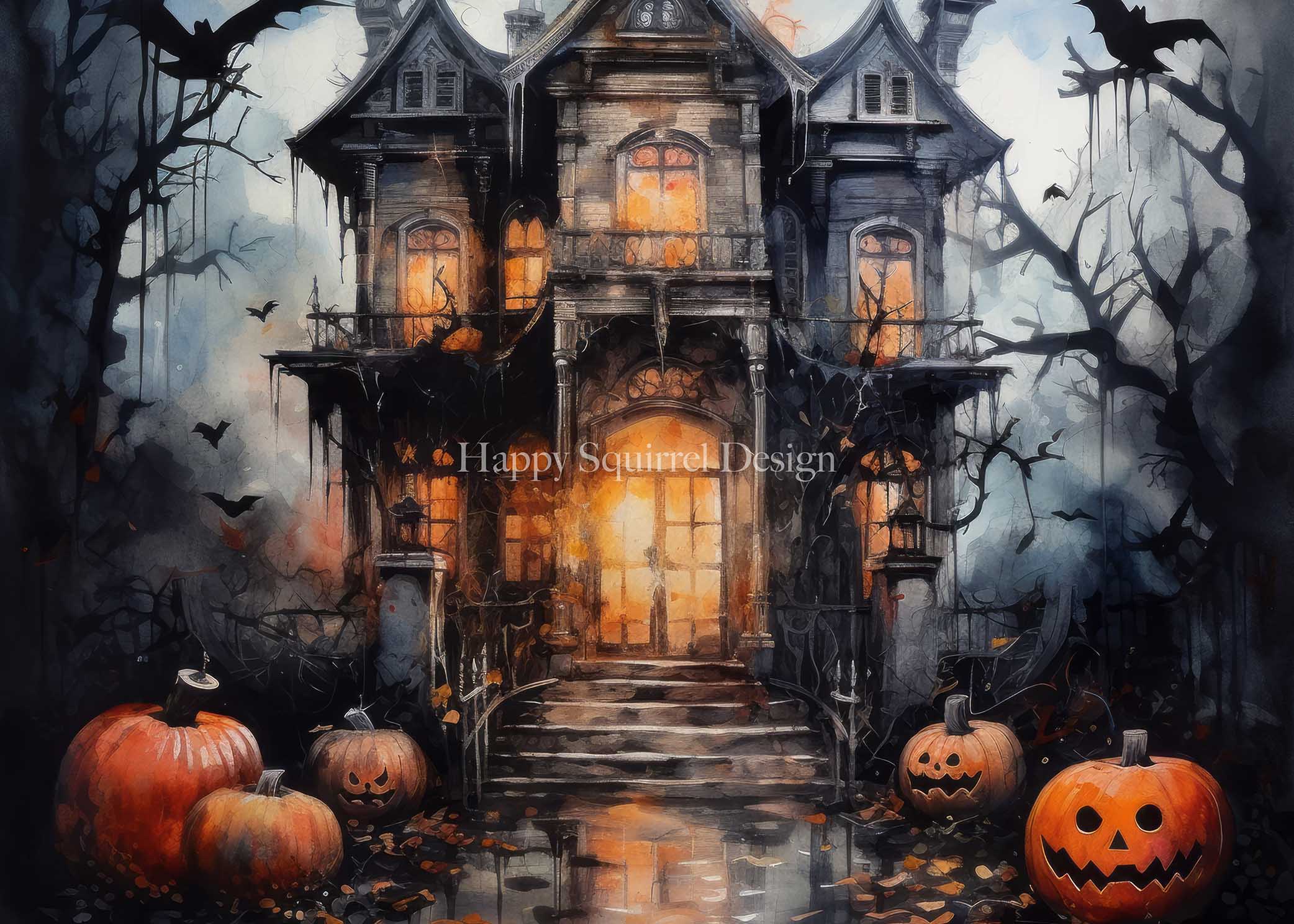 Watercolor Spooky Autumn Halloween Doors Graphic by DesignBible · Creative  Fabrica