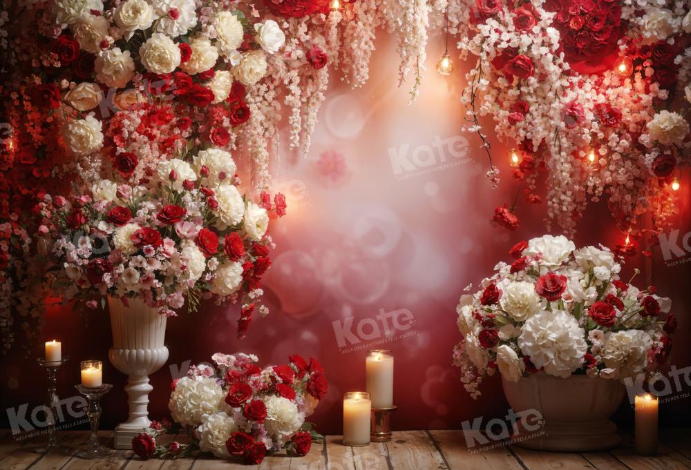 Valentine's Day Love Red Roses Petals 7x5ft Backdrop Vinyl Photo Background  LB
