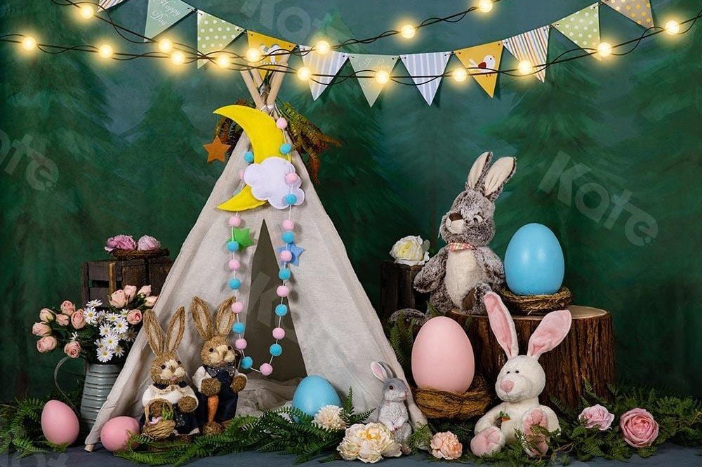 Kate Easterspring Tent Bunny Eggs Backdrop Designed by Emetselch