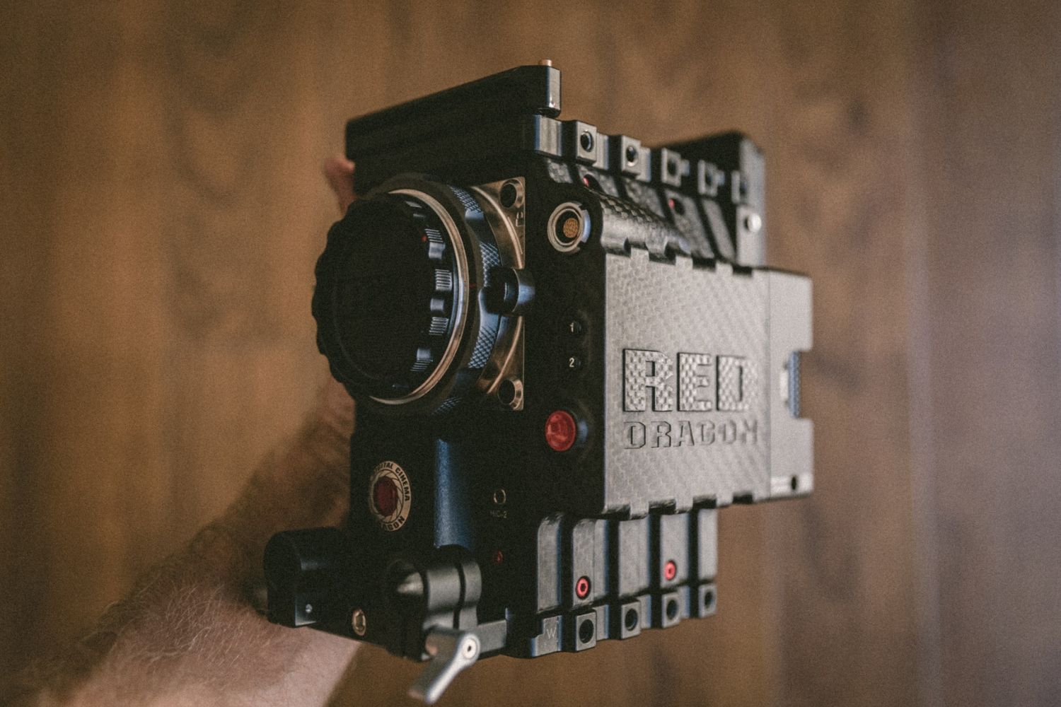 hand-held RED camera