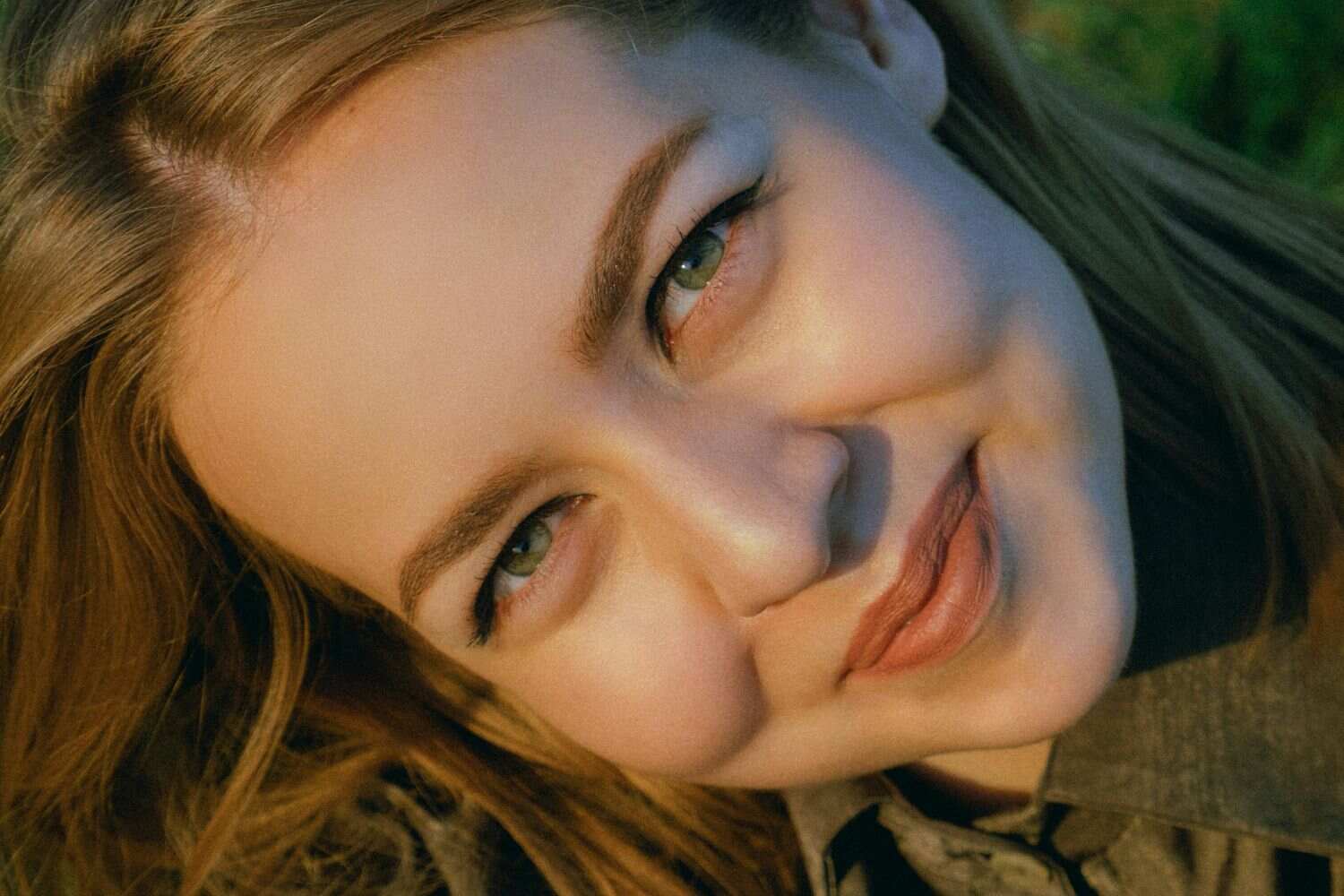 A photo of a girl with the zoom-in face